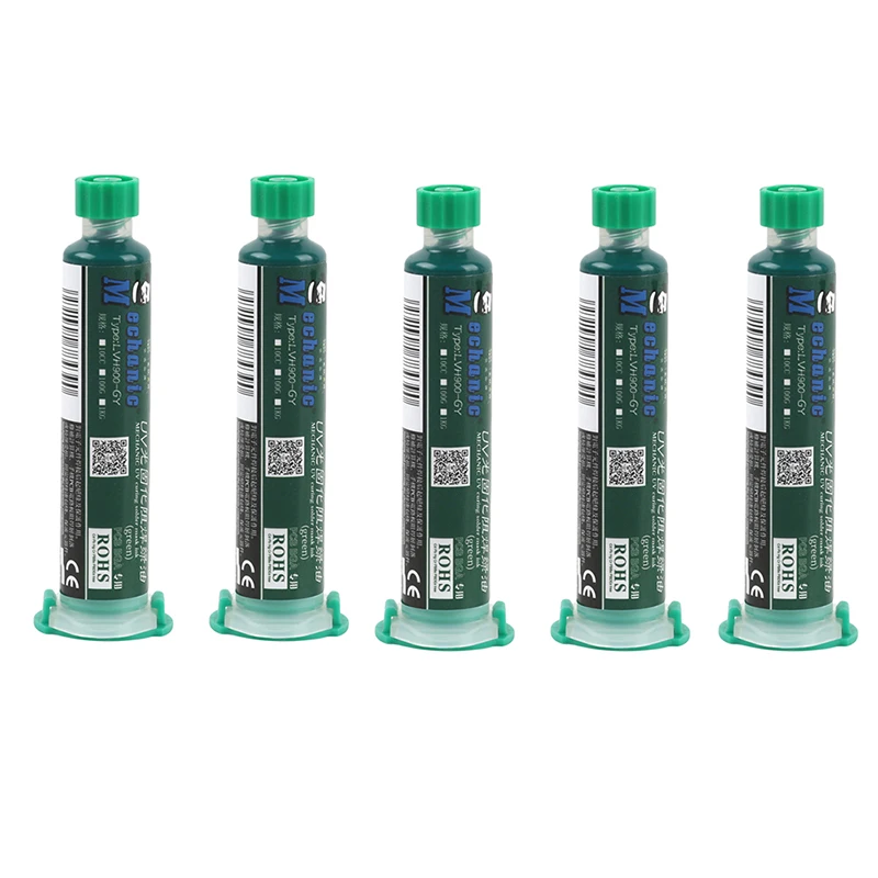 Зеленый 5 шт./лот механик УФ паяльная маска PCB BGA краска для предотвращения пайки пасты флюс Крем Сварка флюсов масло 6 цветов на выбор - Цвет: Зеленый