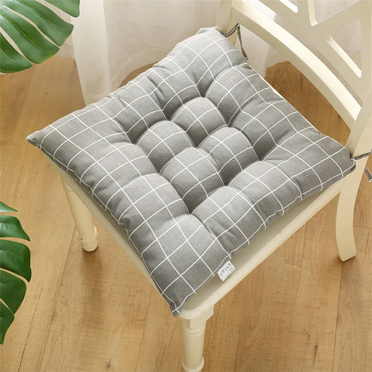 1 Piece Square Cushion Cotton Linen Chair Back Cuhsion Dual-use Type Office Thick Cushion Washable Household Products 30-50cm chair cushions indoor