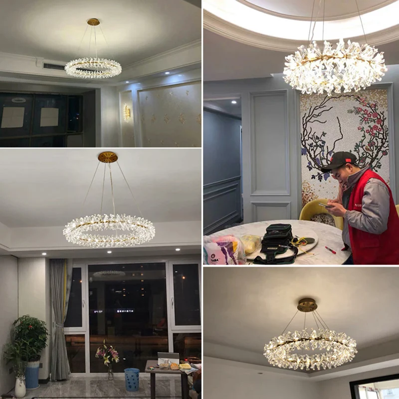 Flower Crystal Chandelier for Home Decoration G4 220V/110V Winfordo