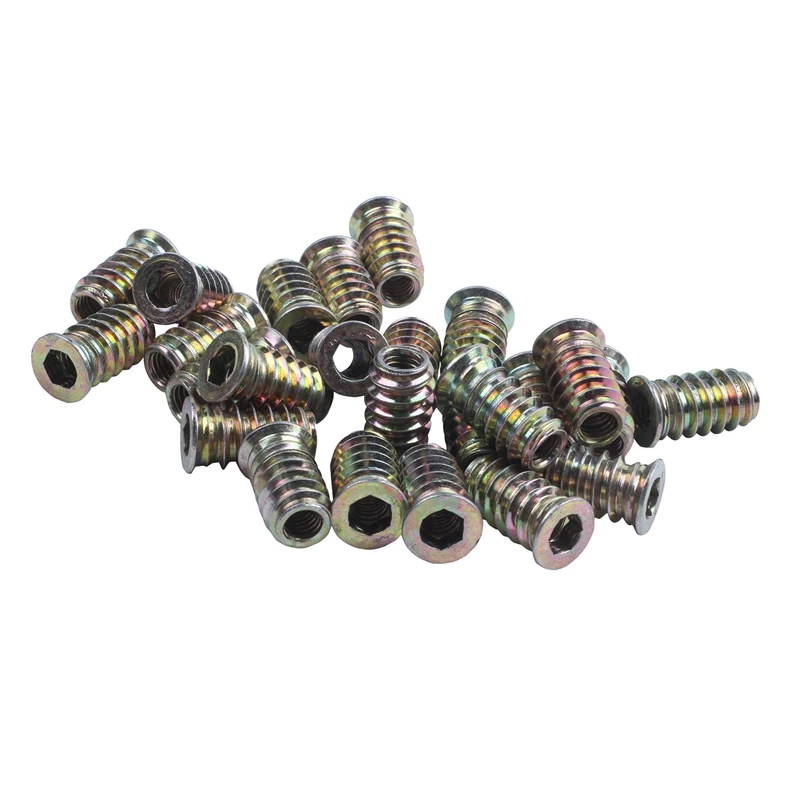 

M6 E-Nut Wood Insert Interface Screws Hexagonal Socket Nuts 25 Pcs