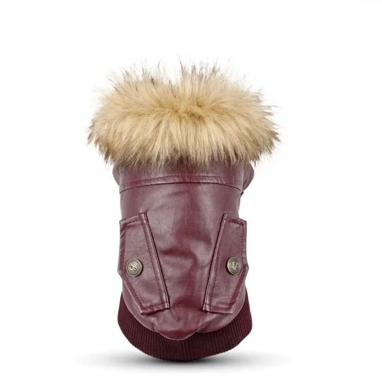 dark red Теплая одежда для маленькой собаки зимнее пальто для собаки жакет наряды для щенков для собака породы чихуахуа зимняя одежда для домашних животных светоотражающий комбинезон, детский зимний комбинезон - Цвет: dark red