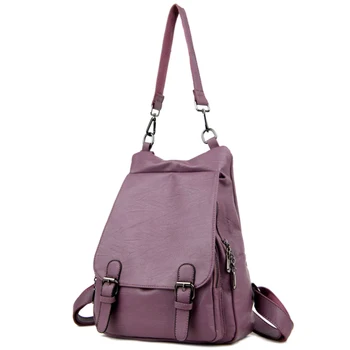 

New Backpack Lady Shoulder Bag Student Backpack Travel Bag Youth Retro Backpack Purple