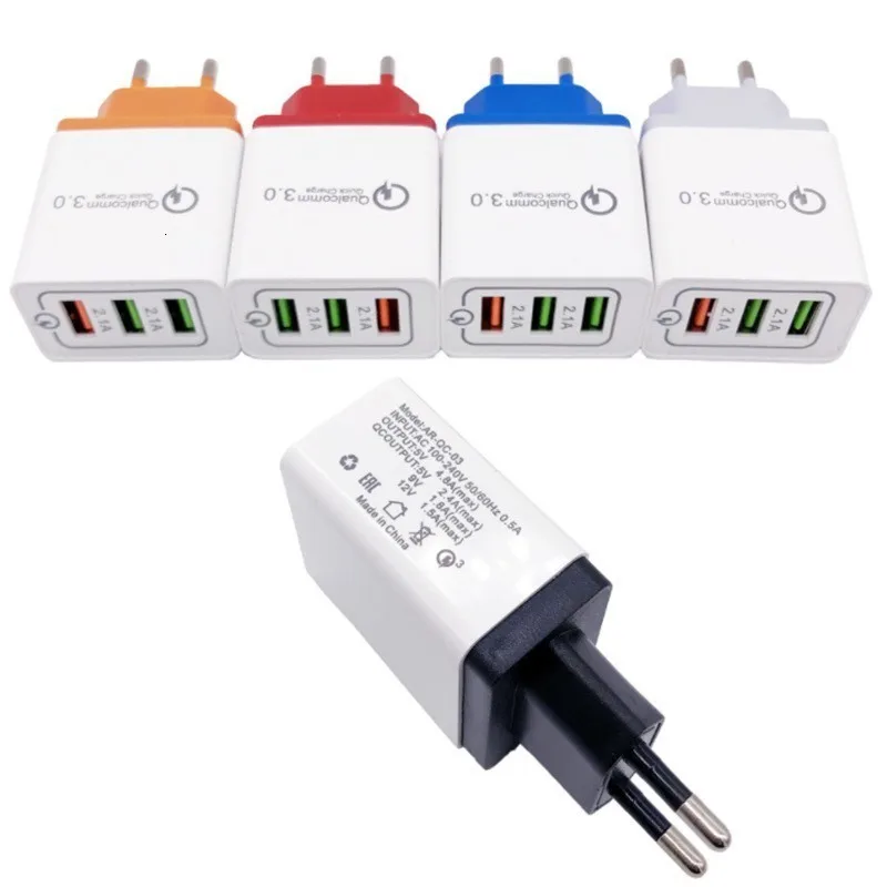 Универсальный 18 Вт USB quick charge 3,0 5V 3A для Iphone 7 8 EU US Plug, быстрое зарядное устройство для мобильного телефона Samsug s8 s9 huawei