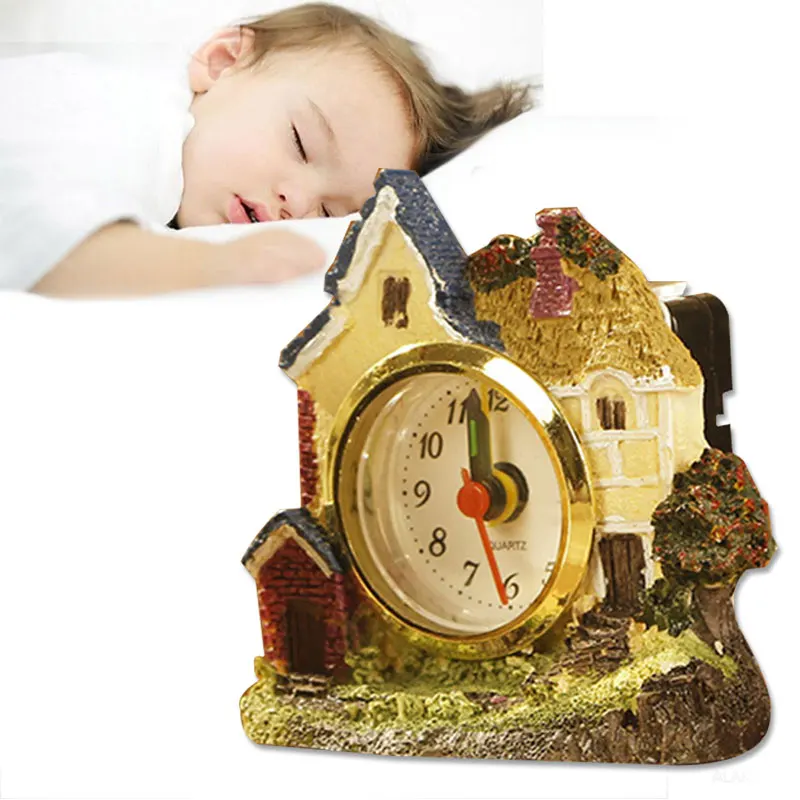 Подарки для офиса и дома, часы и часы Horologium, будильник из смолы, кварцевый механизм, студенческие мини-игрушки в форме замка