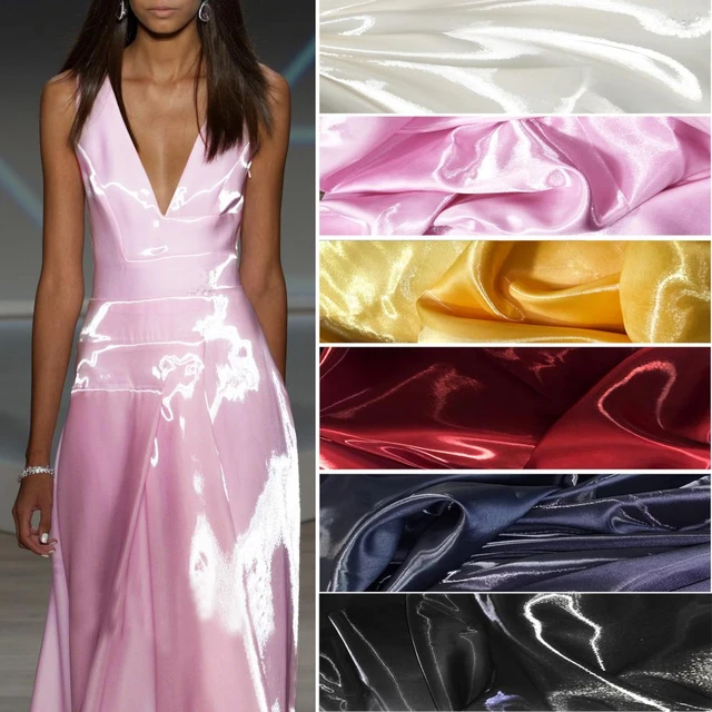 3/5/10yard Luxury Glossy Metallic Liquid Satin Galaxy Shiny Satin Fabric  for Fashion Dress Suit