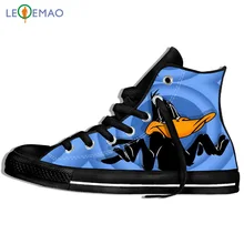 Прогулочные парусиновые ботинки; обувь из дышащего материала; мужская обувь с принтом Даффи Дак; Mugshot; забавная удобная спортивная обувь; классические кроссовки