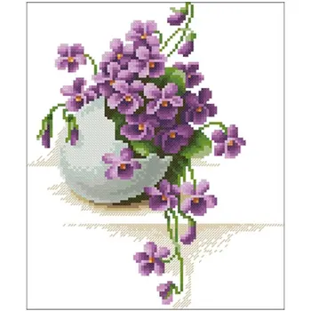 

Easter eggs and flowers (1) Counted Cross Stitch 11CT 14CT 18CT DIY Cross Stitch Kits Embroidery Needlework Sets home decor