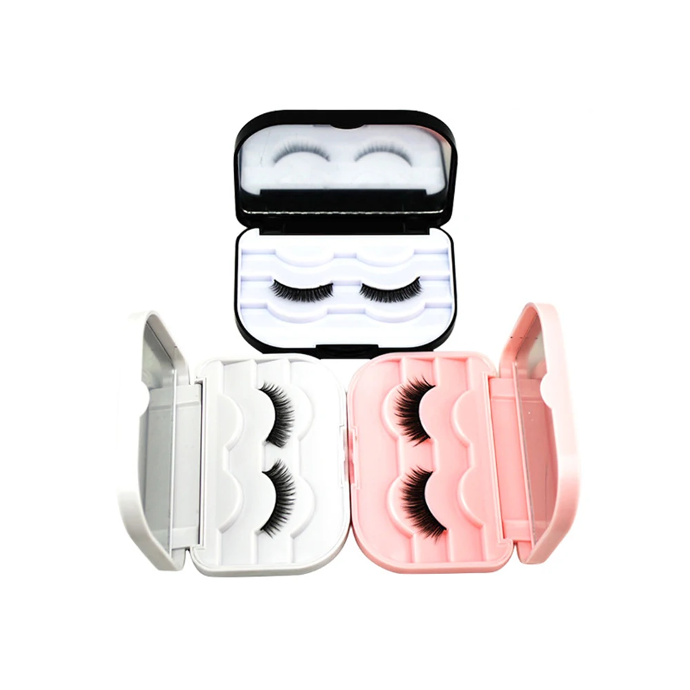 2022 New False Lashes Holder Case Cosmetic False Eyelash Organizer Makeup Tool Plastic Eyelash Case False Eyelashes Case Kawaii