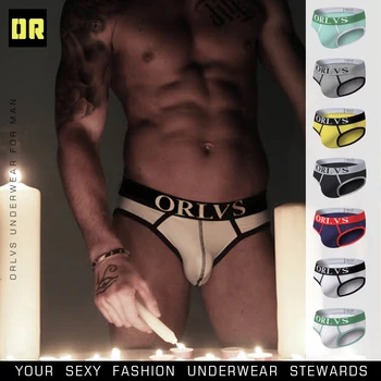 

ORLVS Sexy Underwear Men Jockstrap Briefs Men Bikini Gay Men Underwear Male Men underwear brief