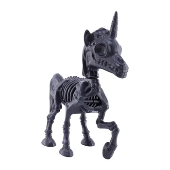 

Halloween Decoration Unicorn Skeleton Bone Props Party Cute Bones Ornaments Hallowmas Horror Props (Beige)