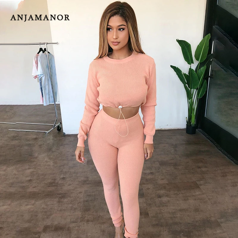 Ribbed knit jogger set Clearance