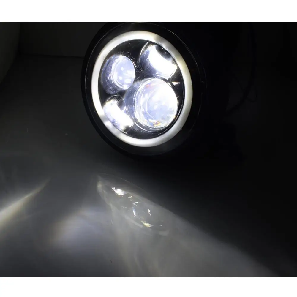 " Корпус фар проектор Ангел глаз HID Hi/Lo круглый светодиодный Buttom Крепление Фары фары для Harley Davidson Bobber