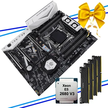 شراءHUANANZHI X99 اللوحة الأم مع وحدة المعالجة المركزية 2680 V3 RAM 64G(4*16G) DDR4 X99-TF LGA2011-3 اللوحة الأم مع المزدوج M.2 فتحة M.2 WIFI