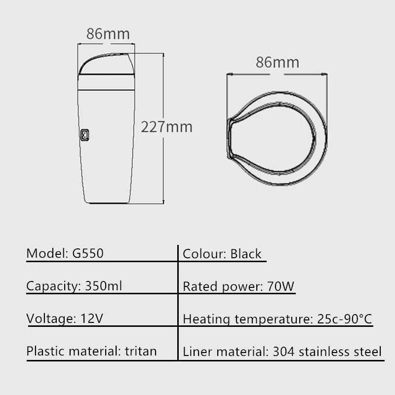 350ml Portable Travel Car Electric Heating Cup Heating Water Kettle Coffee Soaked Noodles Electric Kettle Vehicle Thermos cup 350ml Portable Travel Car Electric Heating Cup Heating Water Kettle Coffee Soaked Noodles Electric Kettle Vehicle Thermos cup