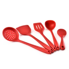 Manufacturers Wholesale Kitchen Cooking Shovel Tool Kit Silica Gel Kitchen Ware Spatula Rice Soup Colander Five Pieces Set