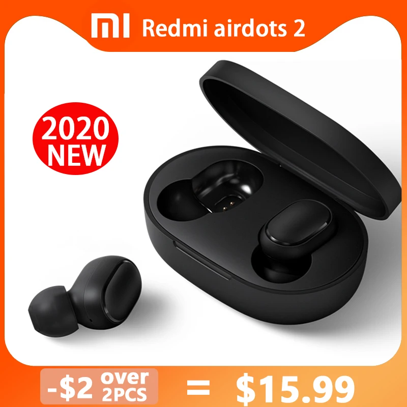 В наличии 2020 оригинальные Xiaomi Redmi AirDots 2 Mic Handsfree наушники redmi airdots s TWS Bluetooth
