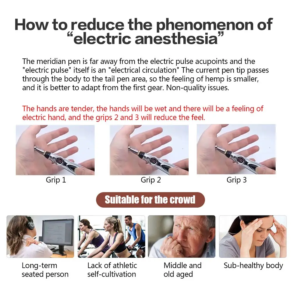 Electronic Acupuncture Massage Pen Smart Pulse Meridian Energy Pen Pain Relief For Back Neck Face Beauty Roller