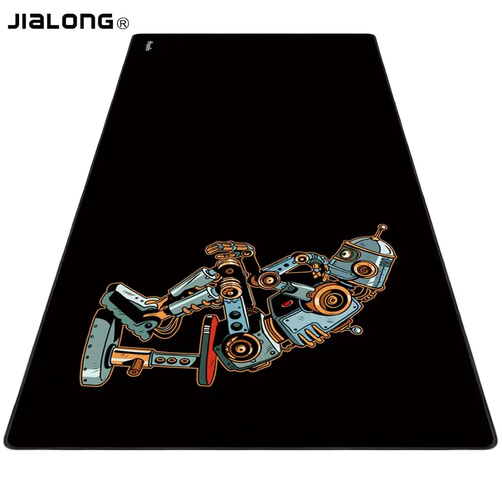 JIALONG большой высокоскоростной игровой коврик для мыши игровой XXL большой ковер 900x400 мм размеры с нескользящей резиновой-черный робот