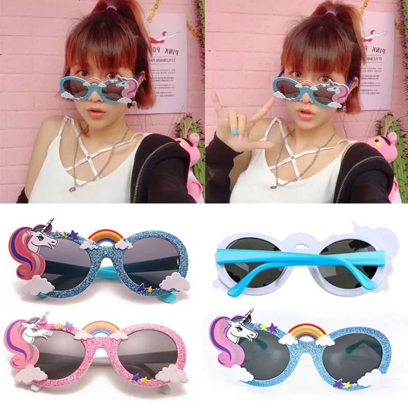 Солнцезащитные очки в виде единорога радуги для вечеринки маски костюма очков