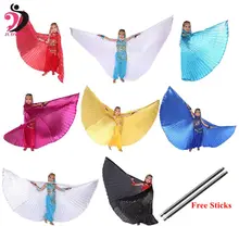 Детский костюм для танца живота, крылья для танца живота, Болливуд, костюмы для девочек, цыганский танец живота, золото для девочек, детские палочки 10 цветов