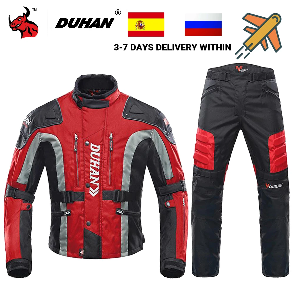 Motorcycle Jacket Men Motocross Moto Windproof Protective Jacket Pants for Winter Autumn