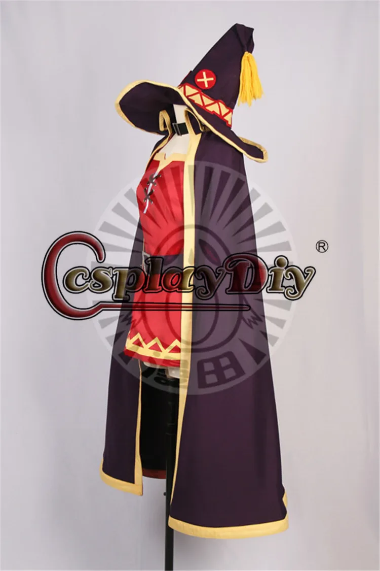 Косплей diy KonoSuba Божье благословение на этом чудесном мире Ведьмак Косплей маги Megumin костюмы платье+ плащ на заказ