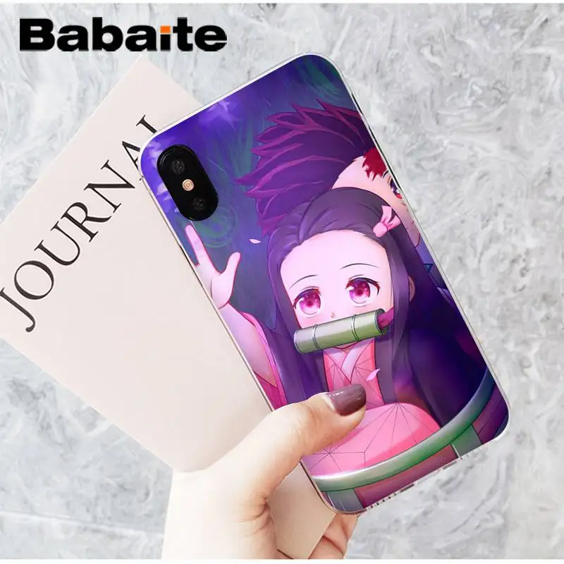 Babaite Kamado Nezuko Kimetsu No Yaiba мягкий черный чехол для телефона для iPhone 8 7 6 6S Plus X XS MAX 5 5S SE XR 11 11pro 11promax