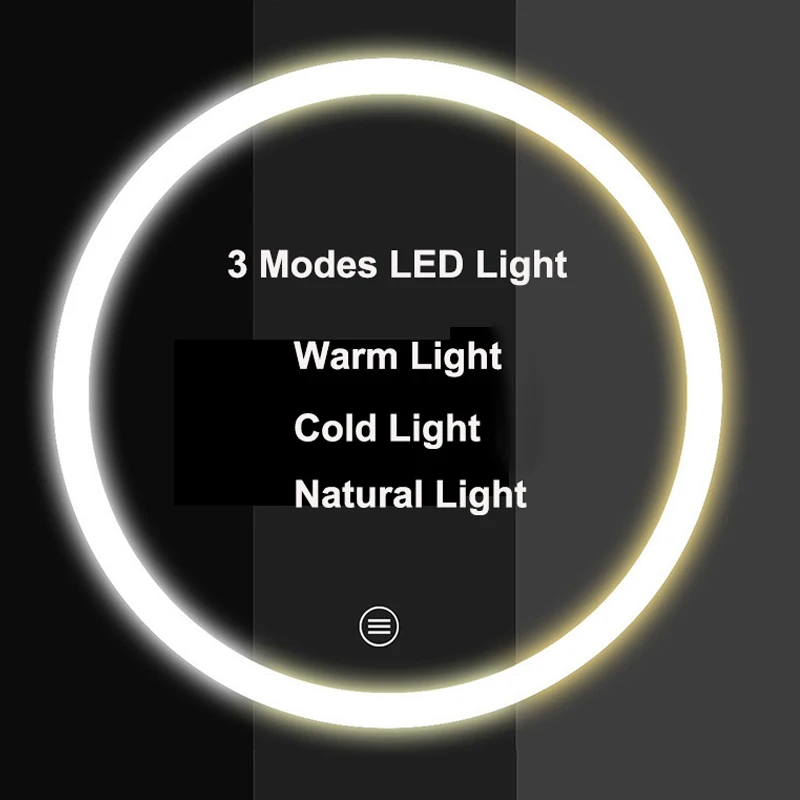 Makeup Mirror With Natural White LED Mirror Light Daylight Vanity Mirror Detachable Storage Base 3 Modes To espelho lustro LD 5-1