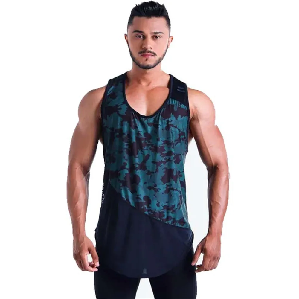 

Summer New mesh sports tank tops breathable Sweat-absorbing muscle fitness Running training camouflage sleeveless shirt vest