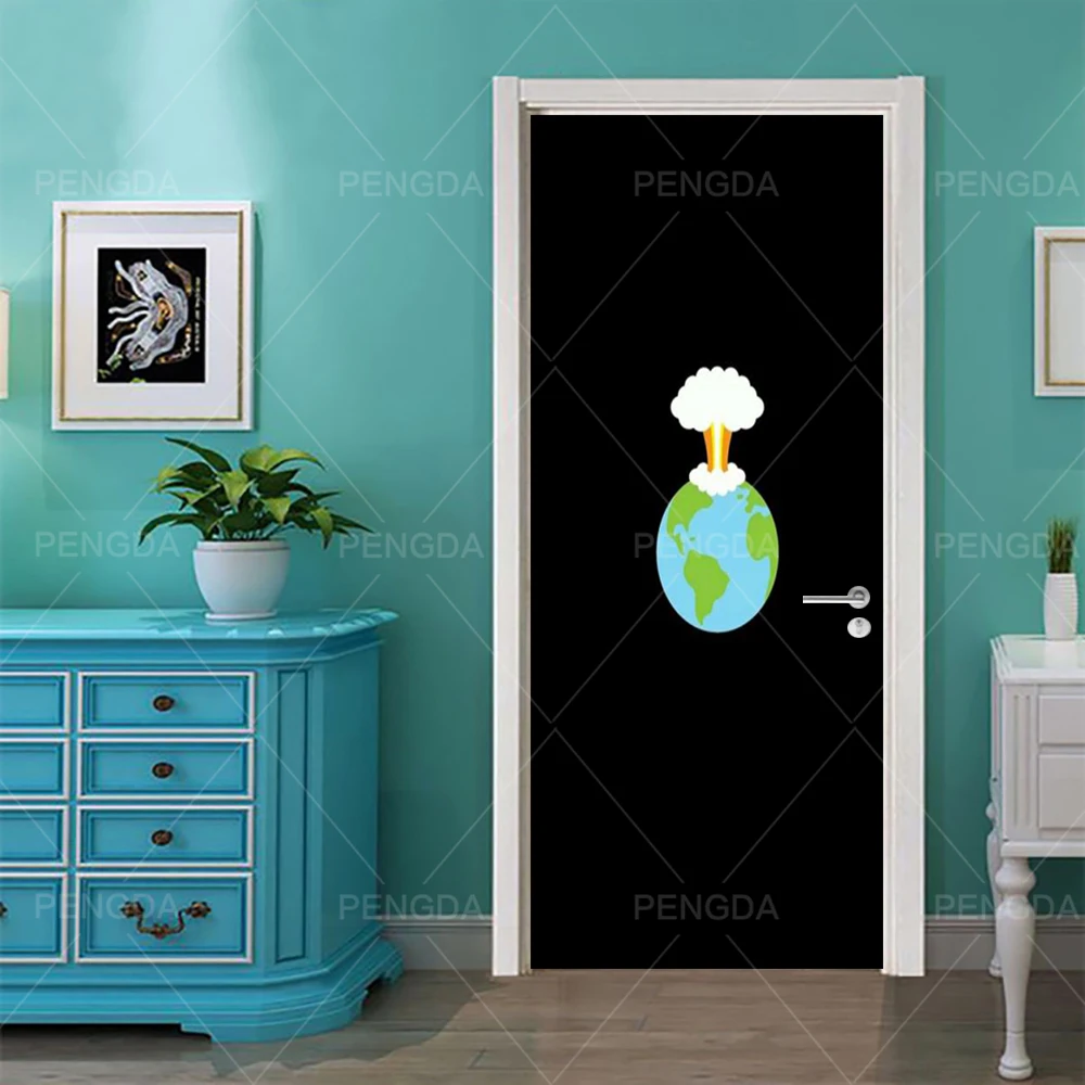 

New Wall Decals Mural 3D Step Door Sticker World Map DIY Self Adhesive Waterproof Wallpaper Poster Home Decor Print Art Picture