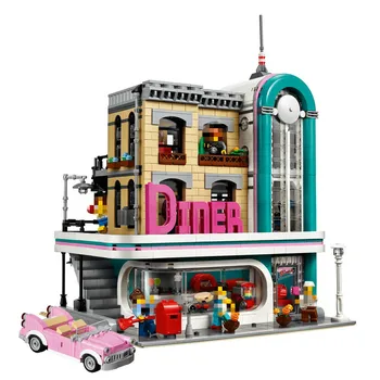 

City Creator Street Downtown Diners 15037 Compatible Lepining 10260 Street View Model Building Blocks Bricks Kids Education Toys
