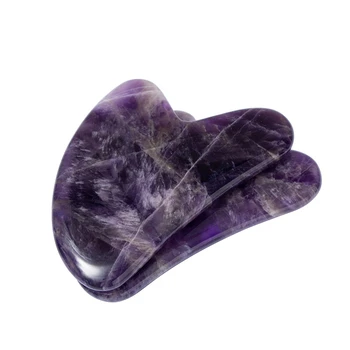 

Amethyst Gua Sha Scraper Massager for Face Skin Care Tools Facial Massage Heart&Horns Shape Gua Sha Board Remove Canthus Wrinkle