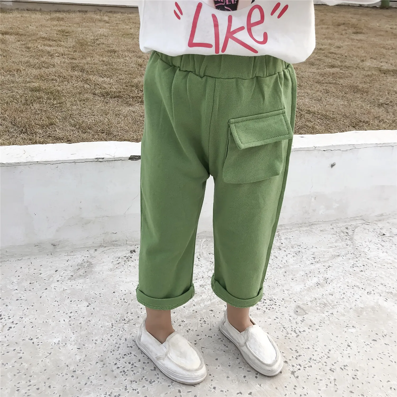 Summer New Style Childrenswear Girls Solid Color Casual Pants Baby 3-7-Year-Old Kindergarten Pants