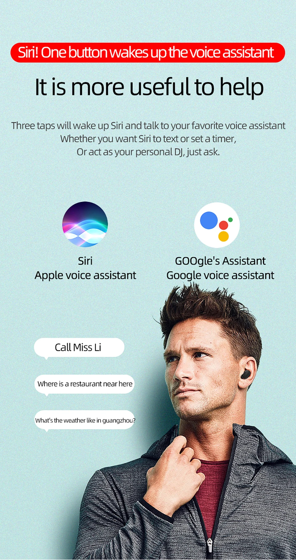 VTIN A6S TWS Bluetooth 5.0 Earphone For Redmi Airdots Wireless Earphones With Noise Cancelling Mic For Huawei Xiaomi iOS Phone (13)