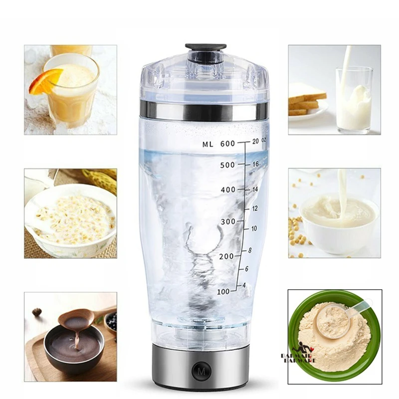 600ML Electric Blender Protein Shaker Cup Bottle Automatic Vortex Mixer –