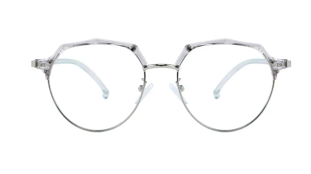 C3 CLEAR SILVER Уникальные прозрачные круглые очки с прозрачными линзами, прозрачные оправы для женщин, дизайн, полуоправа, простые мужские очки - Цвет оправы: C3 CLEAR SILVER