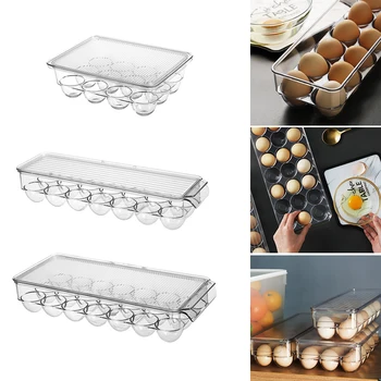 

Kitchen refrigerator storage box egg box storage box rectangular transparent cover storage box egg box food container K K