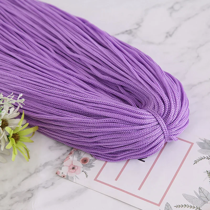 

Hot Sale 200M/Lot 3mm Colorful Nylon Cord Thread Crochet Hollow Line DIY Hand-Woven Cushion/Hat/Handicrafts/Shoes