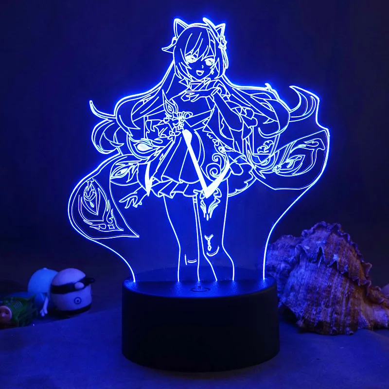 

Genshin Impact Night Light 3D Illusion Game Table Lamp for Bedroom Decor Anime Atmosphere Bedside Night Lamps Kids Birthday Gift