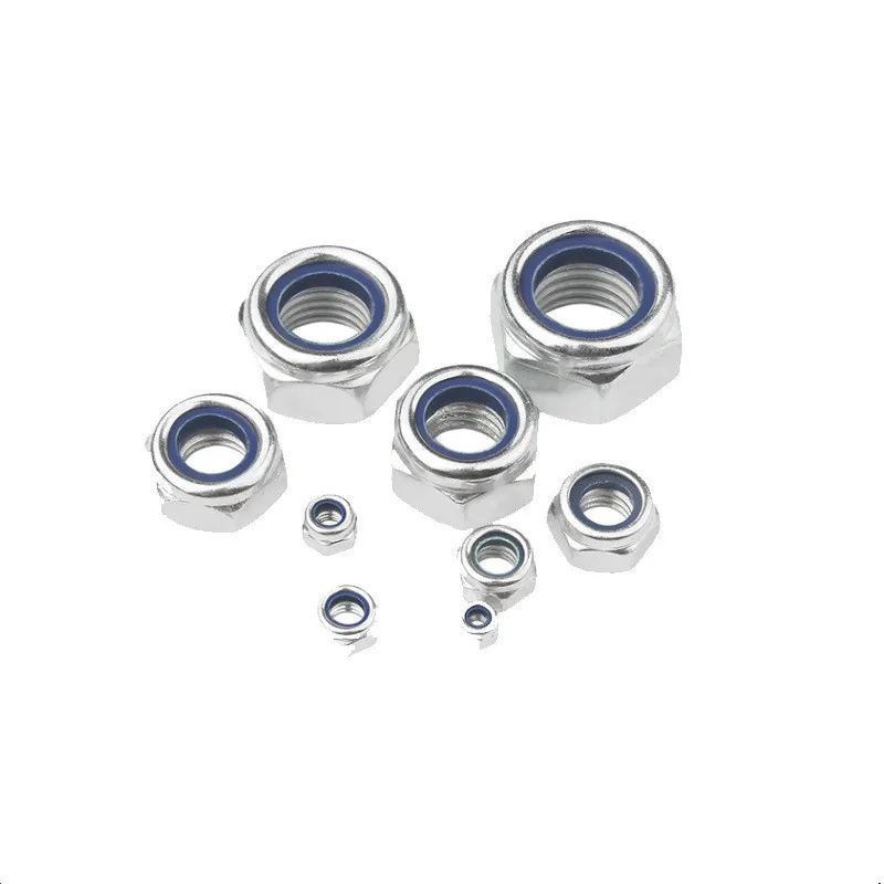 5/50pcs Nylon Locknut 304 Stainless Steel Hex Self locking Nut  Nylock M3 M4 M5 M6 M8 M10 M12 M16 No-Slip Hardware Fasteners