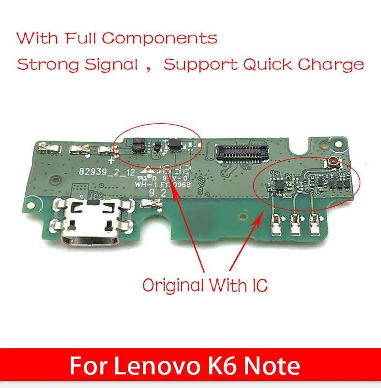 Для lenovo K6 Note K6Note K53a48 USB док-коннектор, зарядный порт гибкий кабель с заменой микрофона