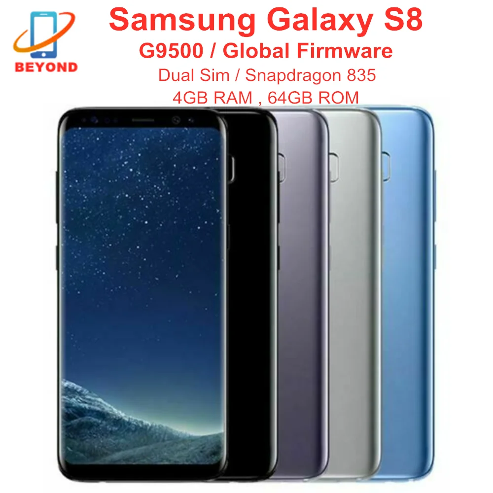 Samsung-smartphone Galaxy S8 G9500, 4GB RAM, 64GB ROM, procesador Snapdragon 835, Octa Core, pantalla de 5,8 pulgadas, soporta NFC