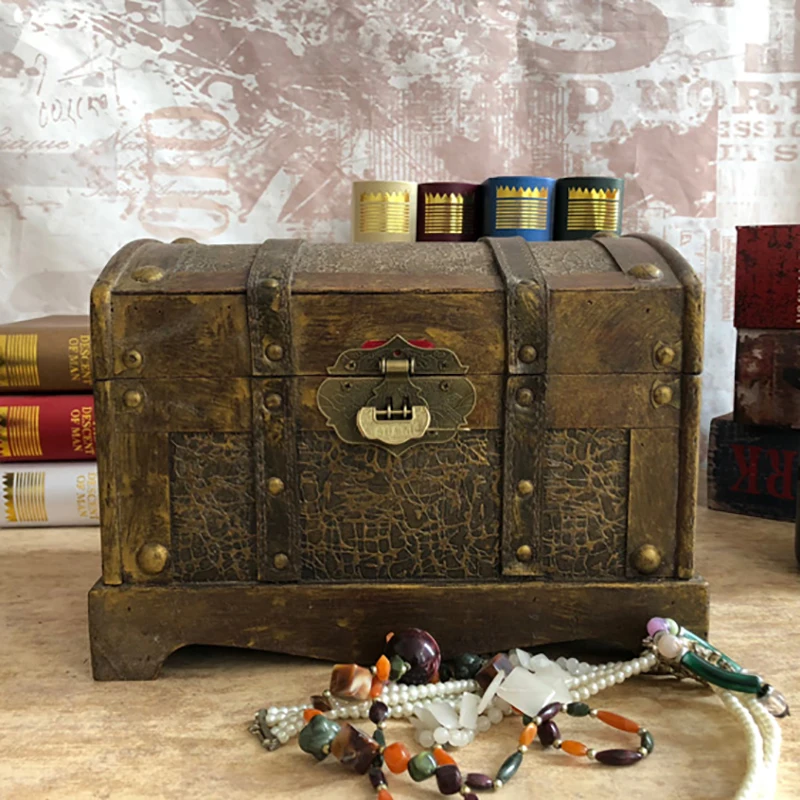 Coffre Au Trésor En Bois Vintage Avec Serrure à Combinaison - 15x12.5x7.5 Cm, Rangement Secret Pour Bijoux Ou Souvenirs