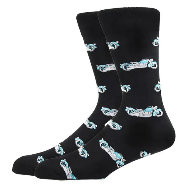 Happy Men Socks Harajuku Funny Socks With Print Fashion Motorcycle Jeep Bicycle Hip Hop Cool Compression Socks Men's Clothing HG11027-4