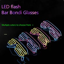  Double-colored Flashing Eyeglass Party Wire LED Light Glasses Halloween Fluorescent Luminous Glowing Glasses Party Decorations 