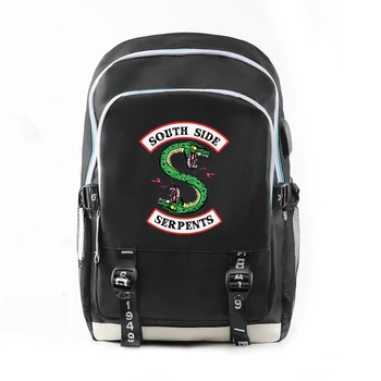 

Riverdale South Side Serpents Backpack Fashion Backpack USB Charging Travel Bag For Teenagers Boys Girls School Bags