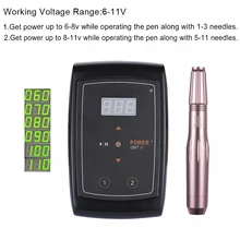 Dermographe комплект, ЖК-экран, швейцарский двигатель, Перманентный макияж, брови, губы, тату машина, EasyClick иглы для роторной татуировки