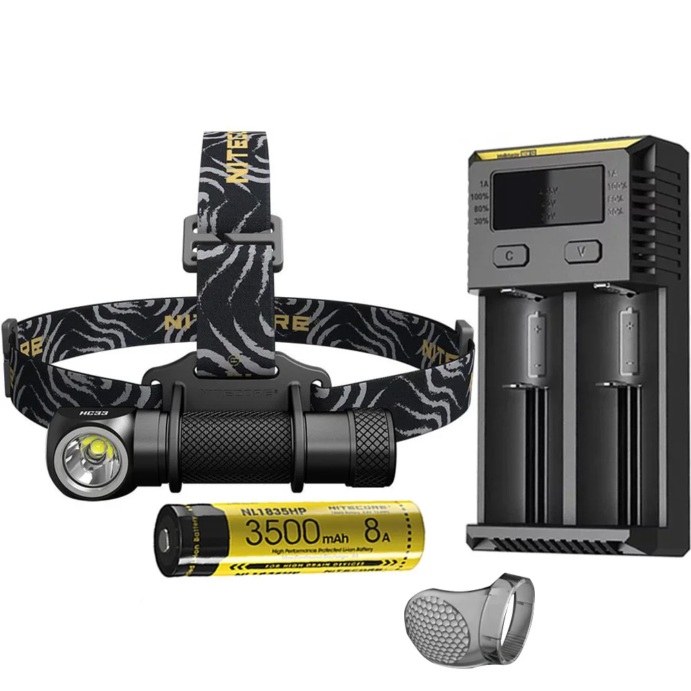 Налобный фонарь NITECORE HC33 XHP35 светодиодный max 1800 люмен расстояние луча 187 м налобный