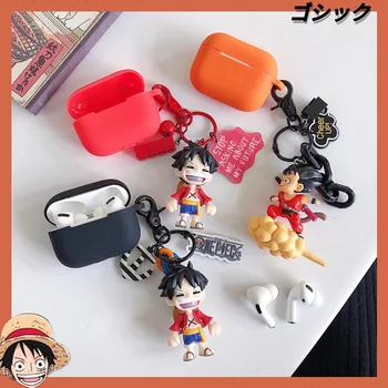 

Anime One Piece Cute Silicone Cartoon Pendant Keychain Headphone Cases For Apple Airpods Pro Earphone Protection Cover