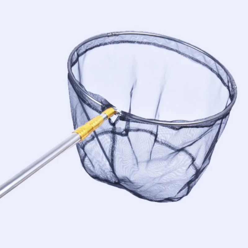 

Stainless Steel Frame Fishing Folding Net Brail Head Round Small Mesh Fishing Hand Landing Net Head Fishing Accessories